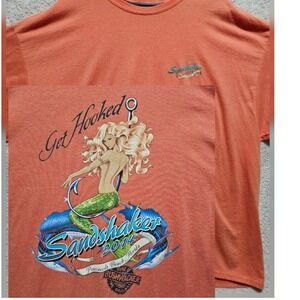 Sandshaker 2014 Pensacola Beach FL Mermaid Fishing T-Shirt 3XL Gildan Cotton